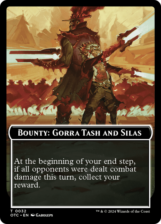 Bounty: Gorra Tash and Silas // Wanted! (TOTC-032) - Outlaws of Thunder Junction Commander Tokens
