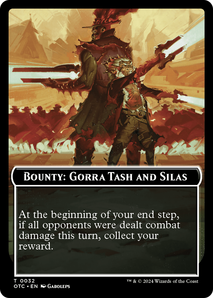 Bounty: Gorra Tash and Silas // Wanted! (TOTC-032) - Outlaws of Thunder Junction Commander Tokens Foil