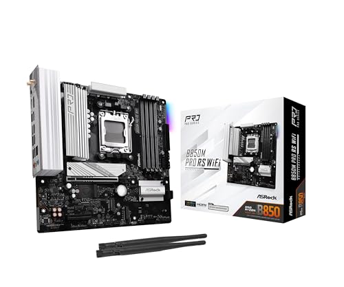 ASRock MB B850M Pro RS WiFi AMD B850 AM5 Max256GB DDR5 Micro ATX