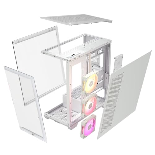 Corsair CS CC-9011281-WW iCUELINK 3500X RGB Tempered Glass Mid-Tower White ATX