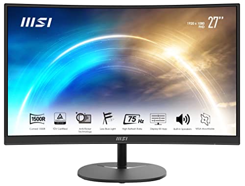 MSI PROMP271CAW 27 Curved VA 1920x1080 16:9 1ms 5ms 75Hz Speaker