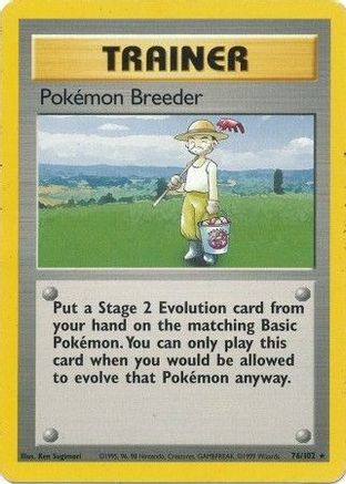Pokemon Breeder 76/102 - Base Set