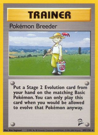 Pokemon Breeder 105/130 - Base Set 2