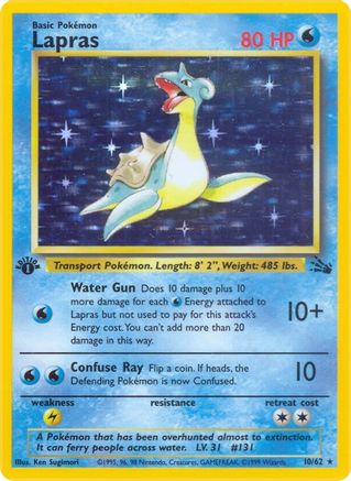 Lapras (10) 10/62 - Fossil Unlimited Holofoil