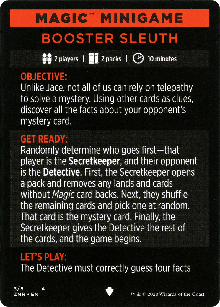 Booster Sleuth // Booster Sleuth (cont'd) (MZNR-003) - Zendikar Rising Minigames