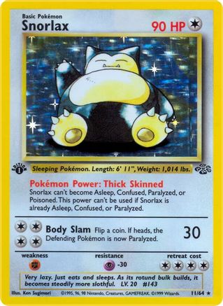Snorlax (11) 11/64 - Jungle 1st Edition Holofoil