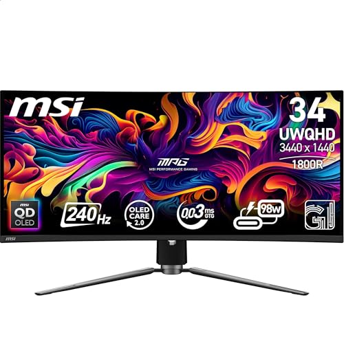 MSI MN MPG 341CQPX QD-OLED 34 QD-OLED 3440x1440 21:9 0.03ms 240Hz 2xHDMI DP