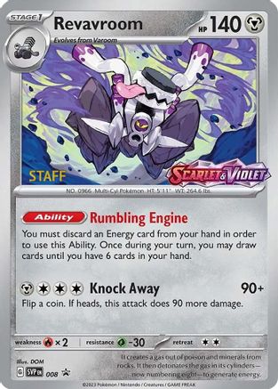 Revavroom - 008 (Prerelease) [Staff] 8 - SV Scarlet & Violet Promo Cards Holofoil