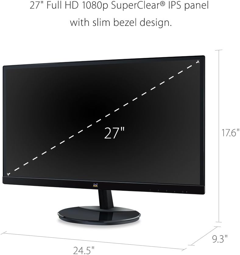 ViewSonic LED VA2759-SMH 27 Full HD 1080p IPS 1000:1 HDMI VGA 2W SPK