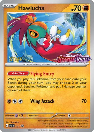 Hawlucha - 007 (Prerelease) [Staff] 7 - SV Scarlet & Violet Promo Cards Holofoil