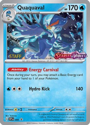 Quaquaval - 005 (Prerelease) [Staff] 5 - SV Scarlet & Violet Promo Cards Holofoil