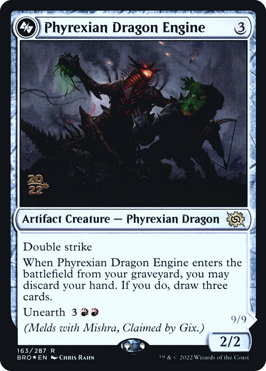 Phyrexian Dragon Engine (PRE-163AS) - The Brothers' War Promos Foil