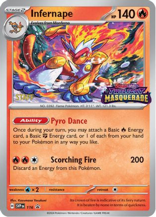 Infernape - 116 [Staff] 116 - SV Scarlet & Violet Promo Cards Holofoil