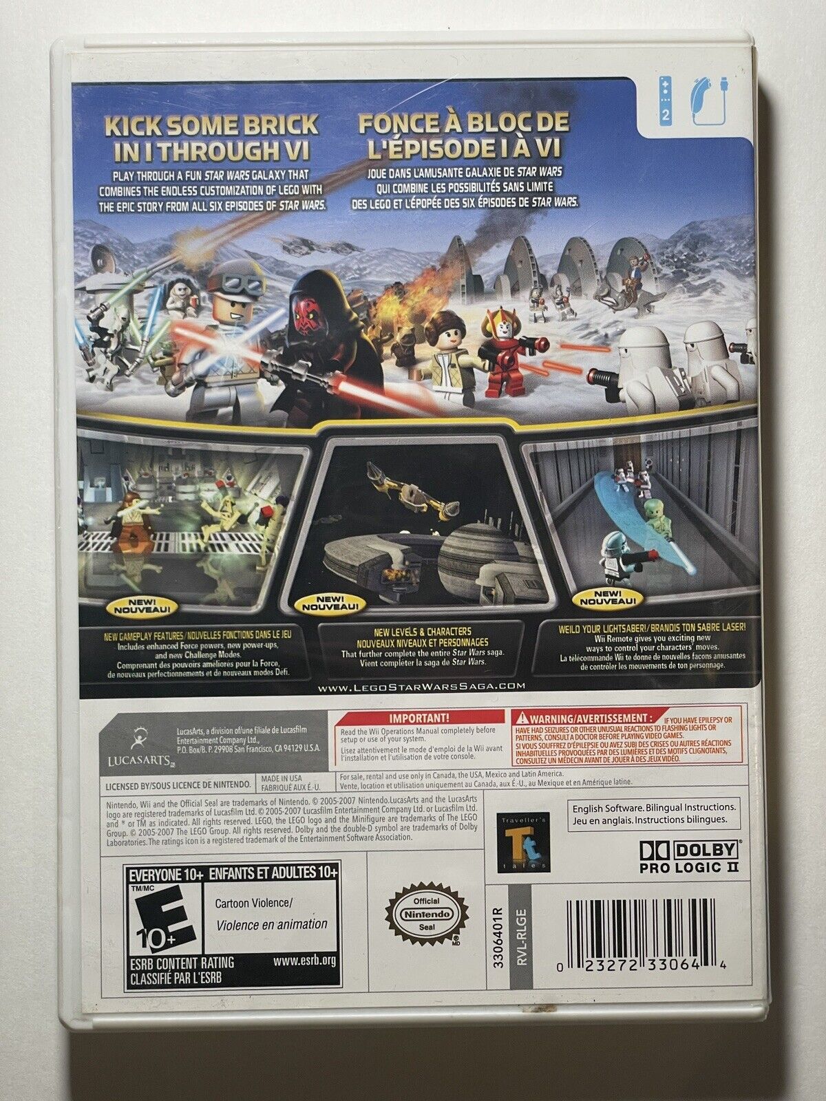 Star Wars The Complete Saga (Nintendo Wii, 2007) No Manual. Tested and Working.