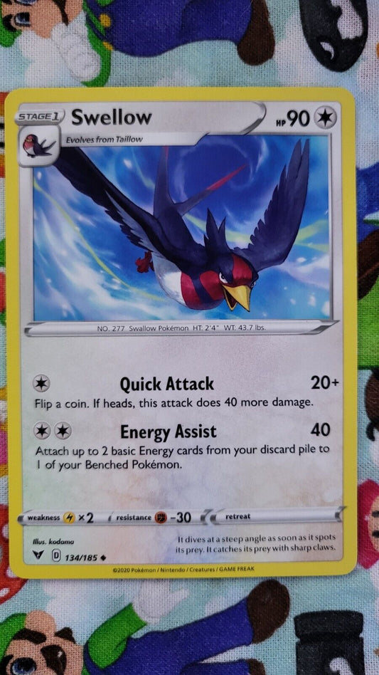 Swellow - 134/185 - Uncommon NM, English Pokemon Vivid Voltage