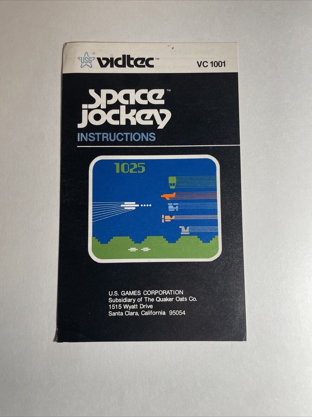 Space Jockey (Atari 2600, 1982) W/ Manual. Tested and Working