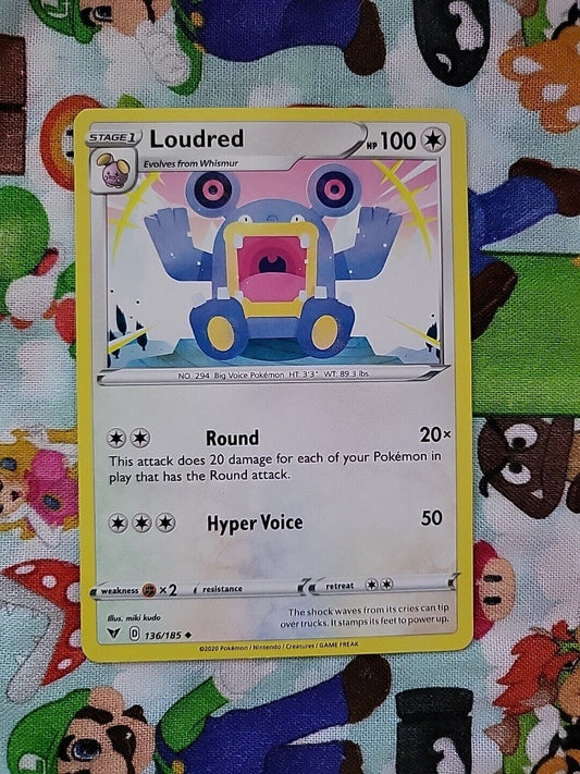 Pokemon TCG Loudred 136/185 Vivid Voltage Colorless Uncommon Nintendo MP