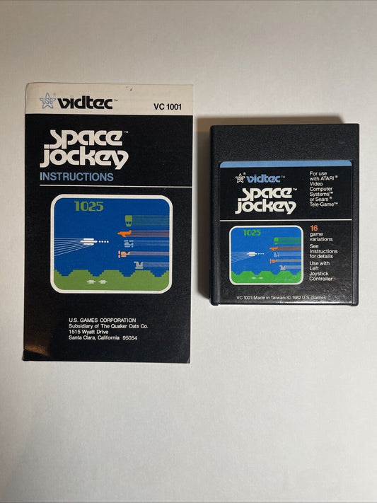 Space Jockey (Atari 2600, 1982) W/ Manual. Tested and Working