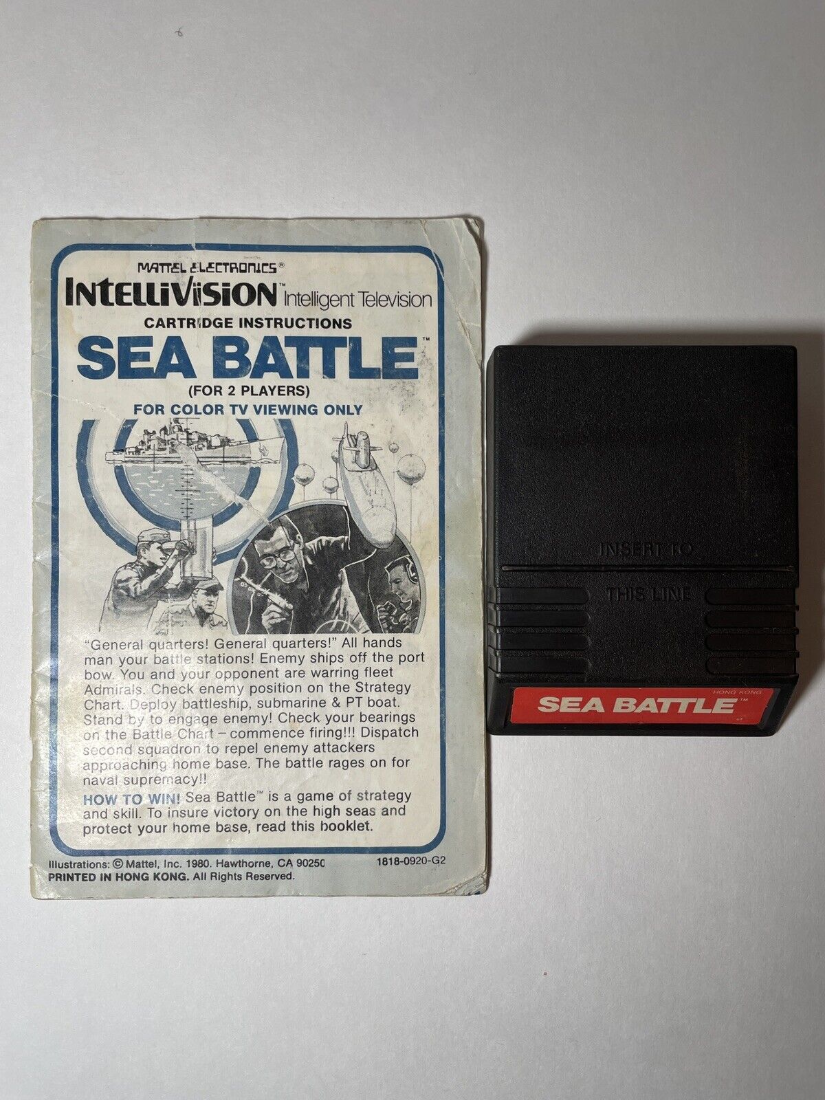 Sea Battle (Intellivision) w/ Manual. Untested