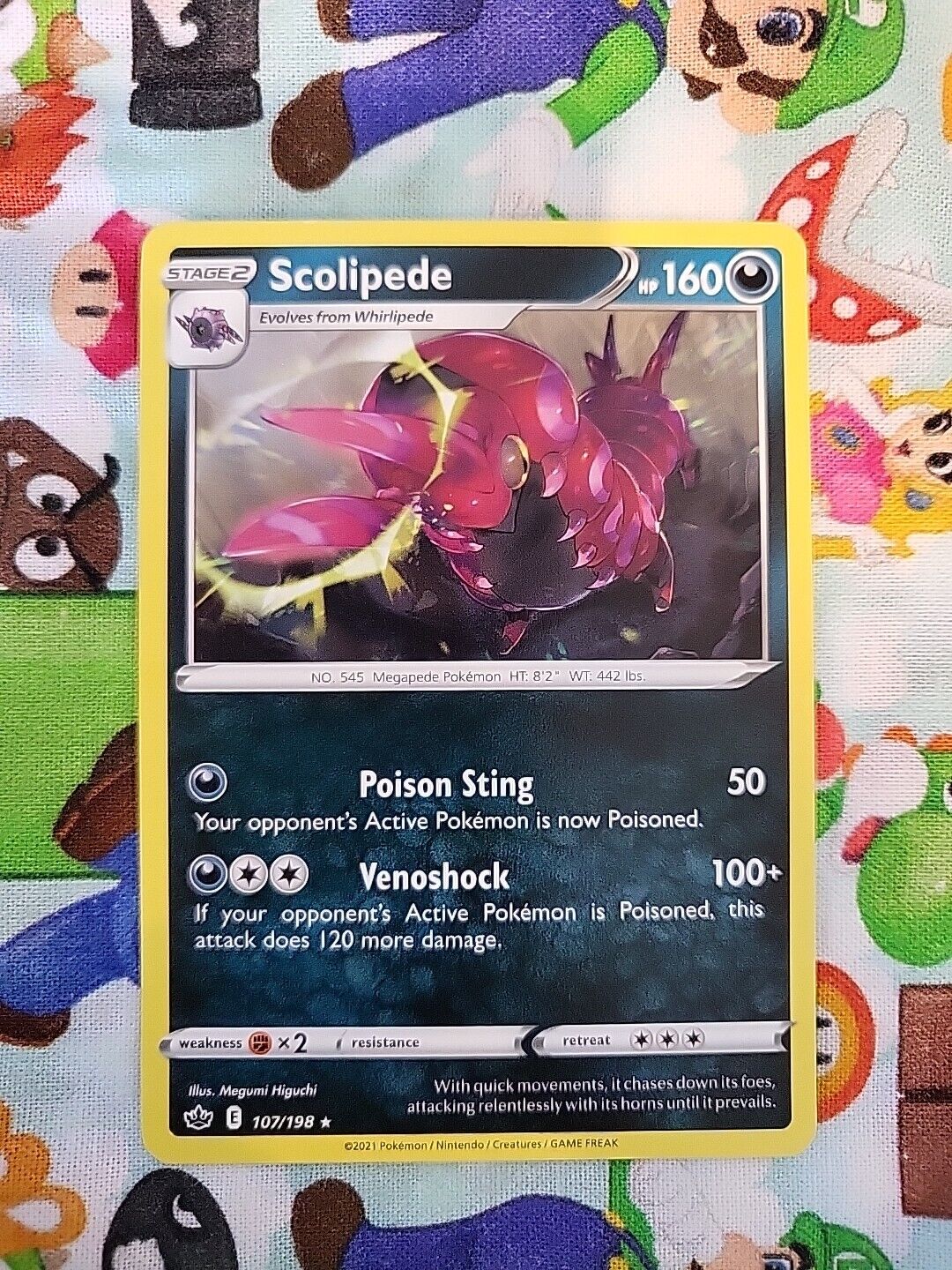 POKEMON CARD - Scolipede 107/198 - Rare - Chilling Reign - NM