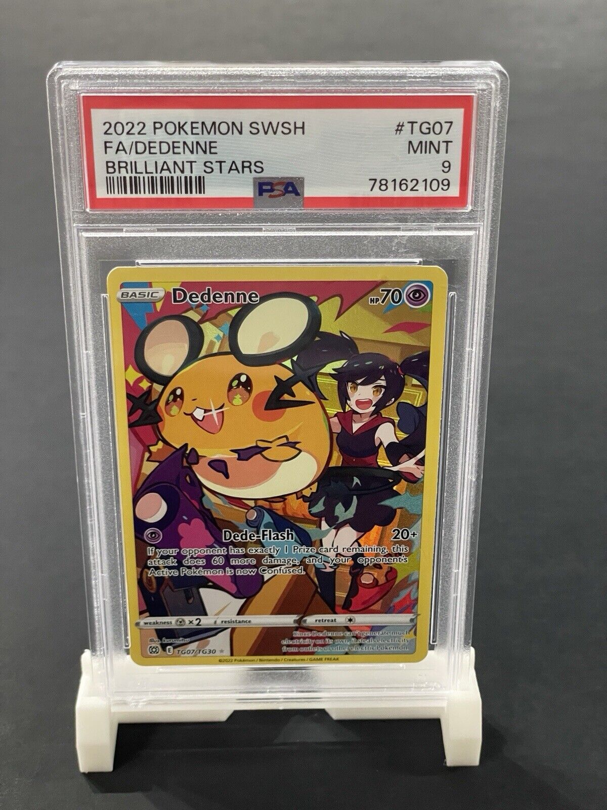 Pokemon TCG - Brilliant Stars - Dedenne TG07/TG30 - PSA 9