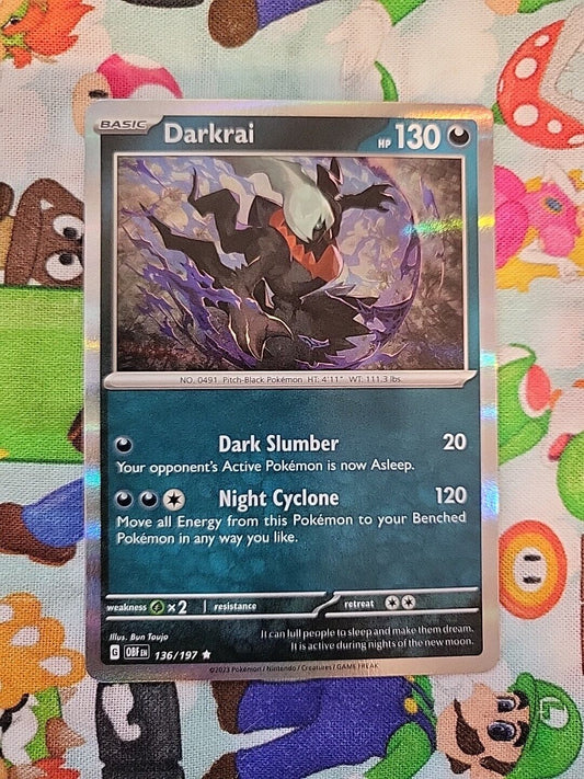 POKEMON Card - Darkrai 136/197 - Holo Rare - Obsidian Flames - NM