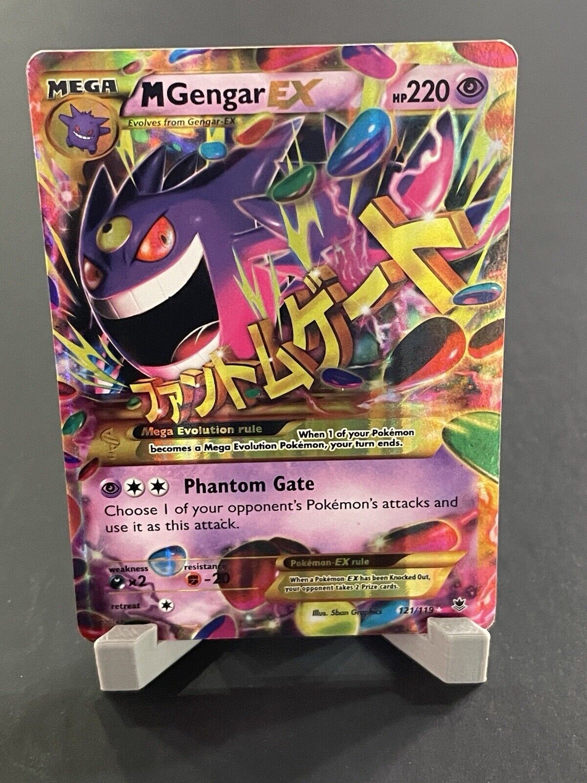 121/119 Mega Gengar EX Phantom Forces Pokémon TCG Card HP-MP