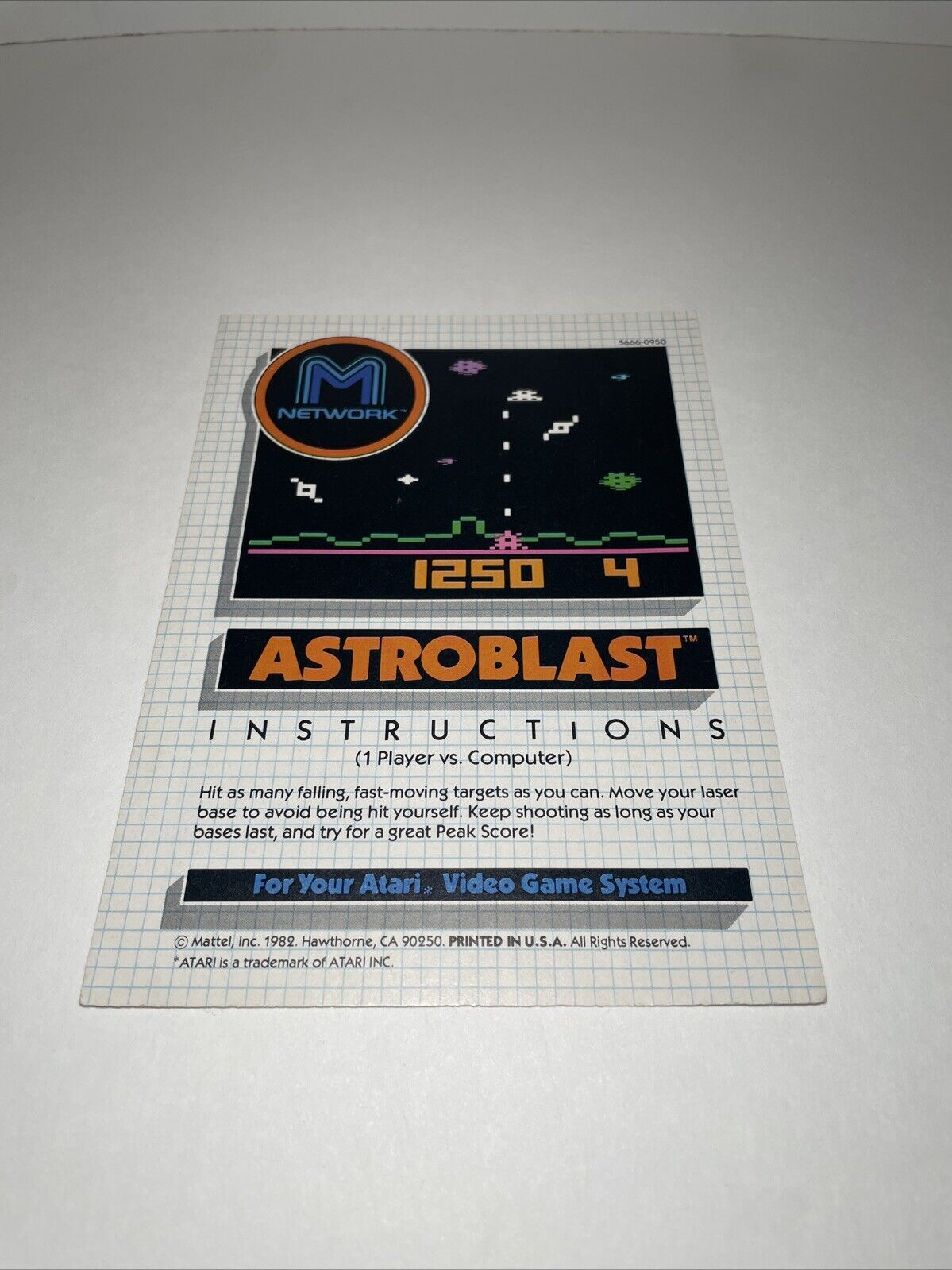 Astroblast (Atari 2600, 1982) W/ Manual. Tested and Working