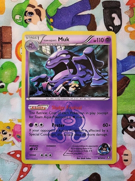 Pokémon TCG Team Aqua's Muk Double Crisis 8/34 Holo Holo Rare NM-LP