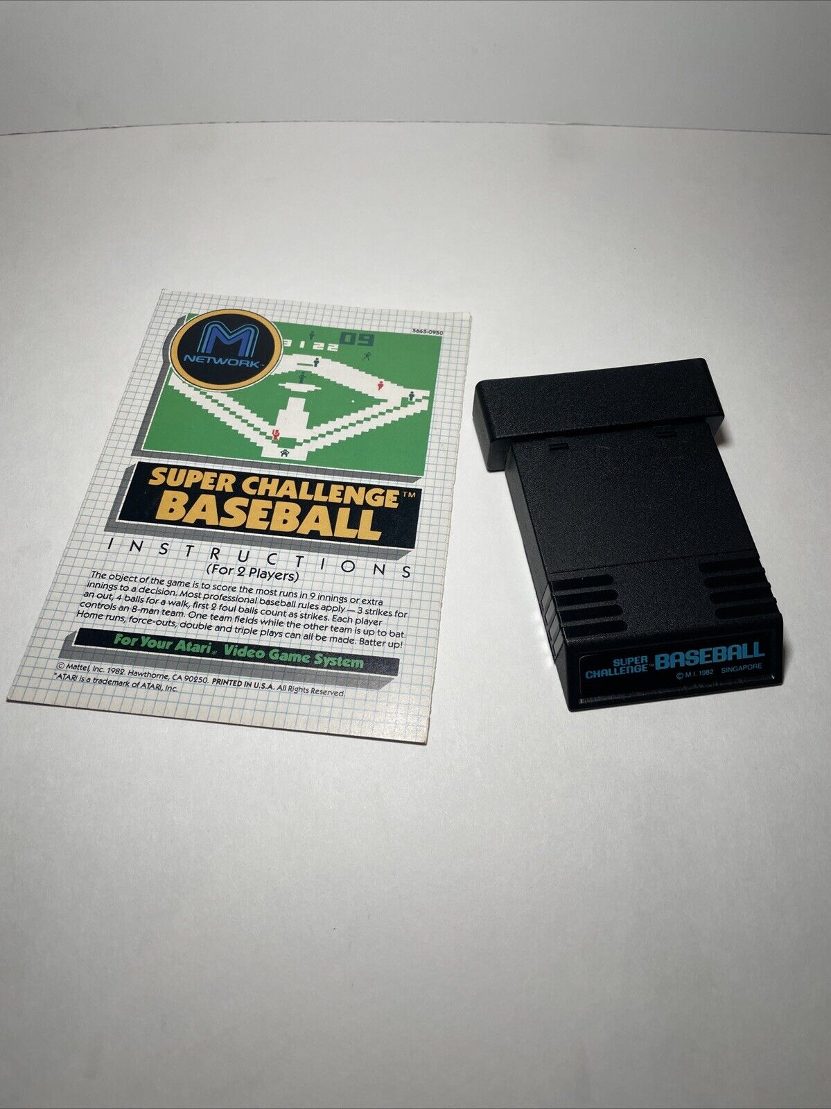 Super Challenge Baseball (Atari 2600, 1982) W/ Manual. Tested and Working