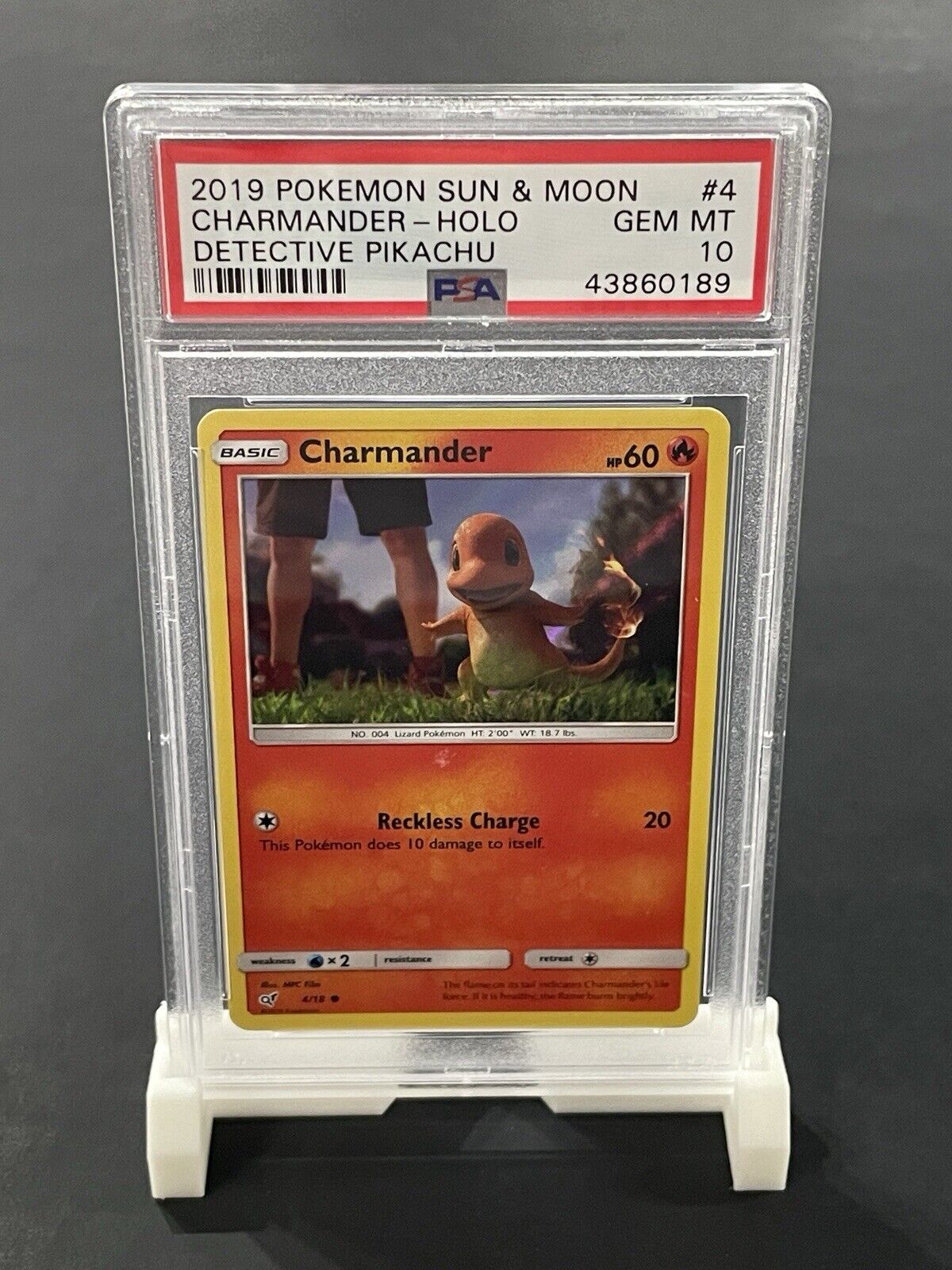 PSA 10 Charmander Holo - 4/18 Detective Pikachu - Gem Mint - Holo Rare Pokémon