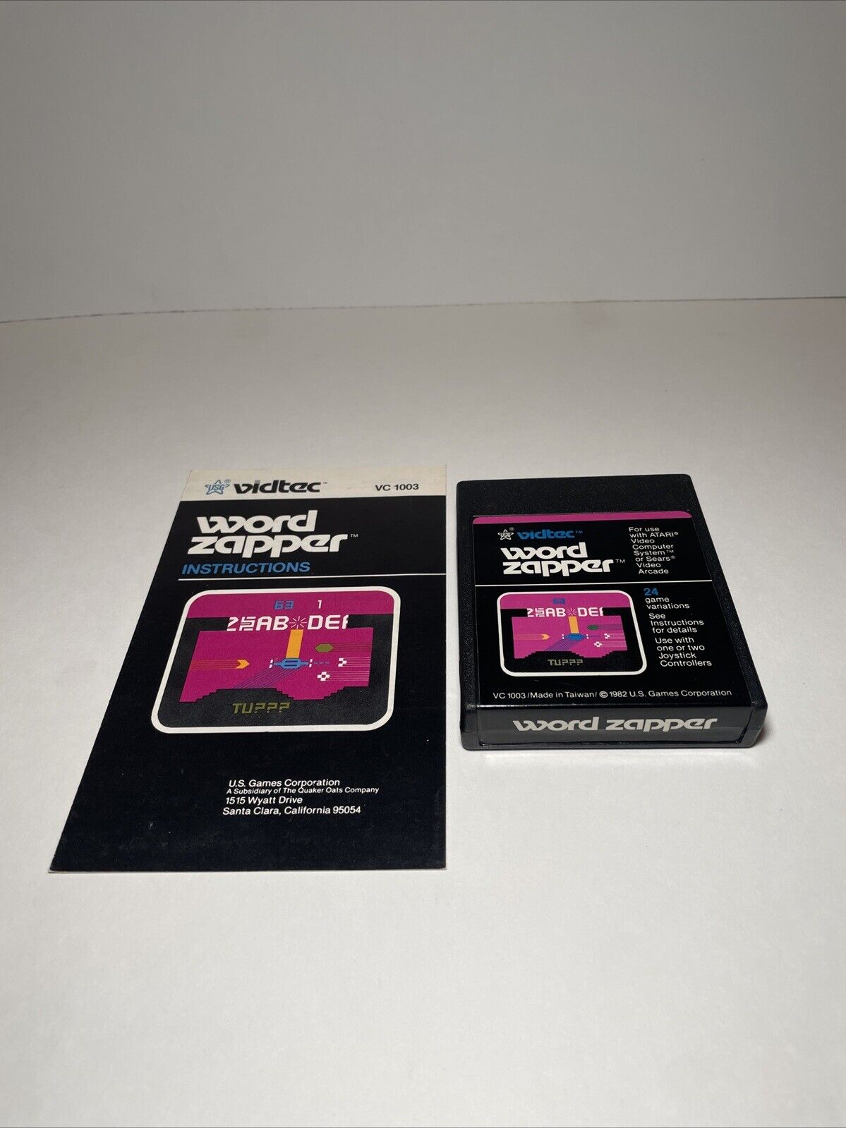 Word Zapper (Atari 2600, 1982) W/ Manual. Tested and Working