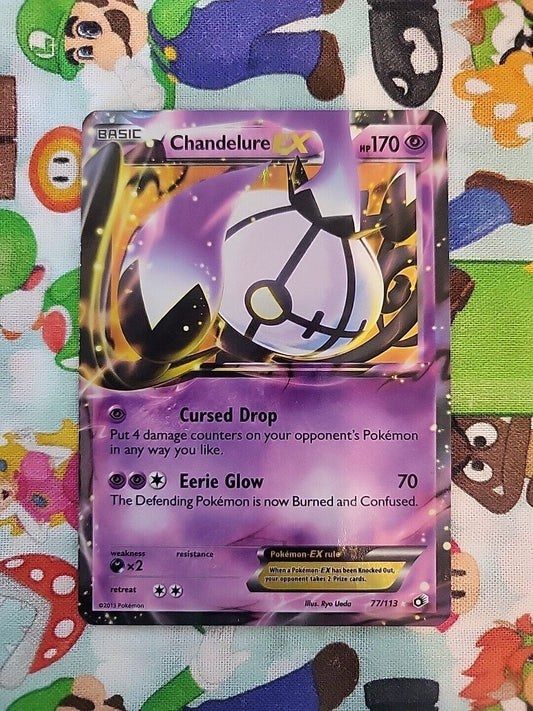 Pokémon TCG Chandelure ex Legendary Treasures 77/113 Holo Rare VLP-NM