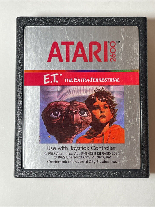 E.T. The Extra-Terrestrial Atari 2600 1982 Authentic Cart Only Cleaned Tested