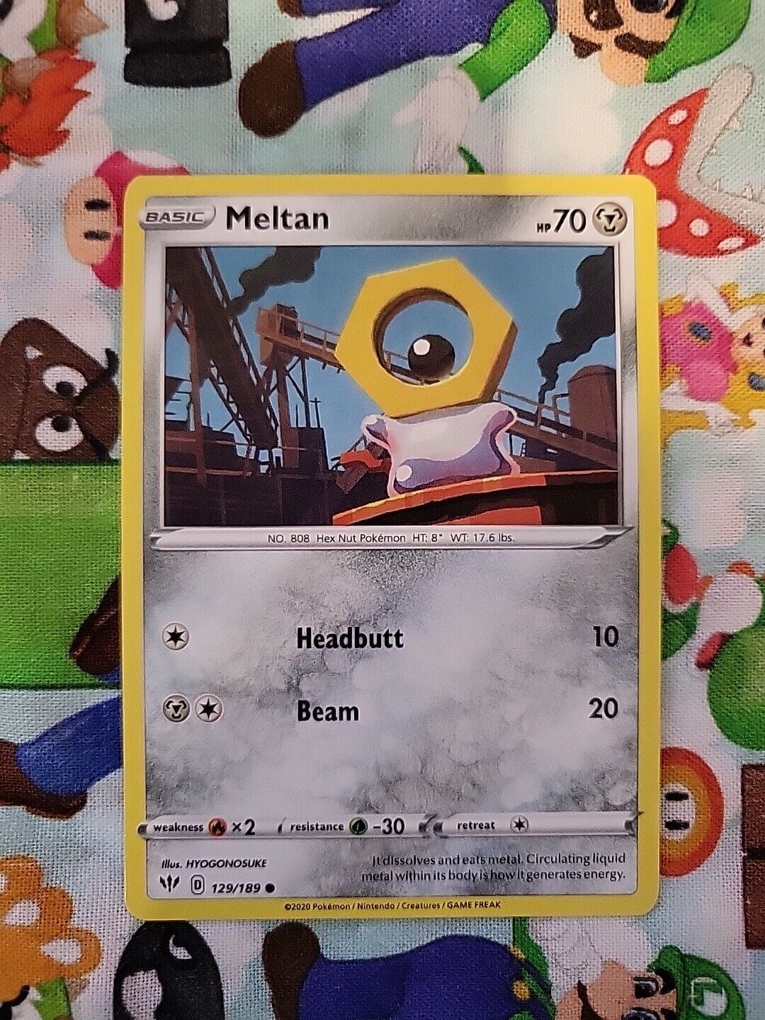 Pokemon Meltan Basic 129/189 Darkness Ablaze common - MN