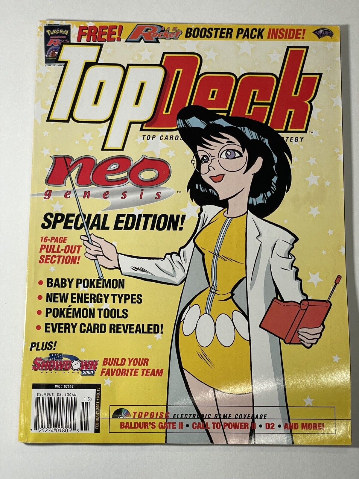 VINTAGE Top Deck Magazine No. 15 February 2001 (Pokémon Neo Genesis) Mag Only.