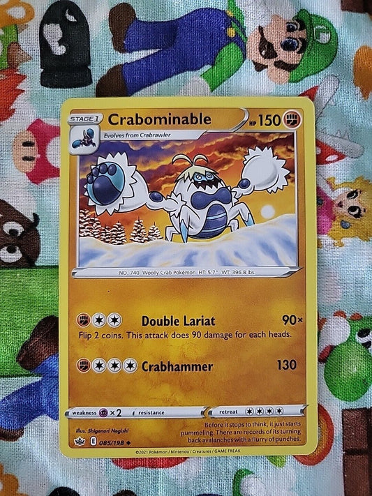 Pokemon TCG CRABOMINABLE 85/198  Uncommon  Chilling Reign NM/Mint Pack Fresh