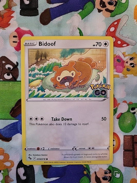 Pokemon TCG Bidoof 59/78 Common Pokémon GO NM Pack Fresh