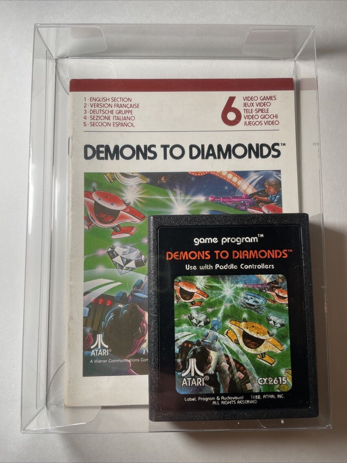 Demons to Diamonds (Atari 2600, 1982) W/ Manual. Tested and Working