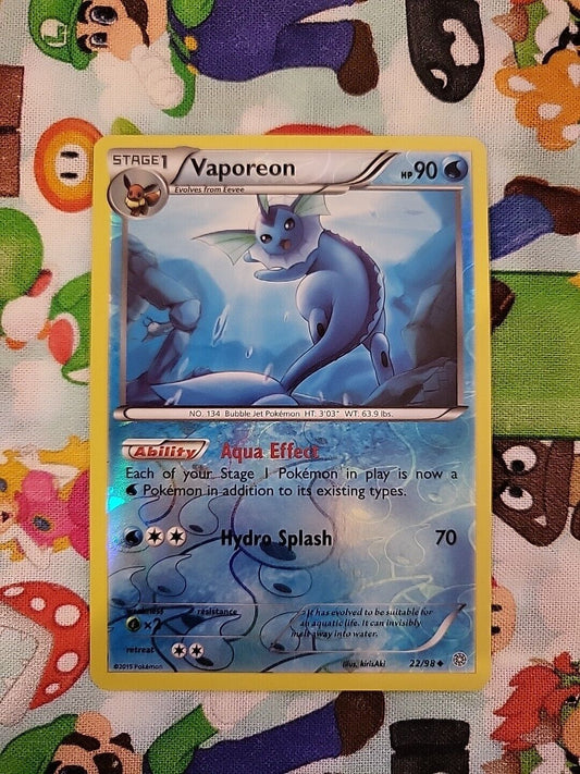 Vaporeon - 22/98 - Reverse Holo Ancient Origins Set - Pokemon Card -NM-VLP