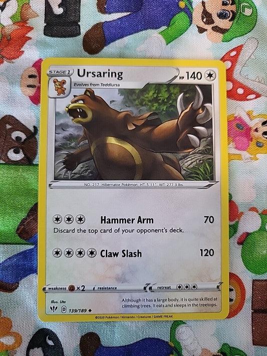 Pokemon TCG Card- Ursaring Uncommon Darkness Ablaze 139/189 - NM