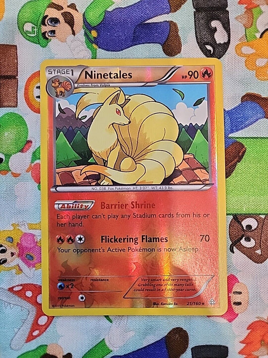 Pokémon TCG Ninetales Primal Clash 21/160 Reverse Holo Rare NM/VLP