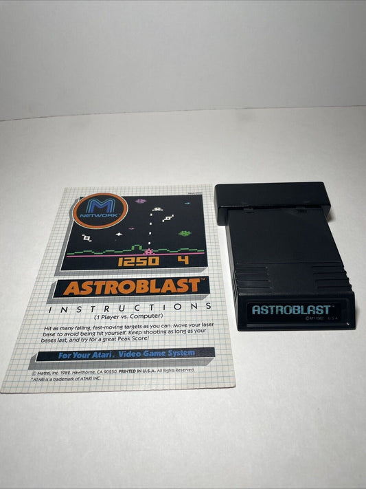 Astroblast (Atari 2600, 1982) W/ Manual. Tested and Working