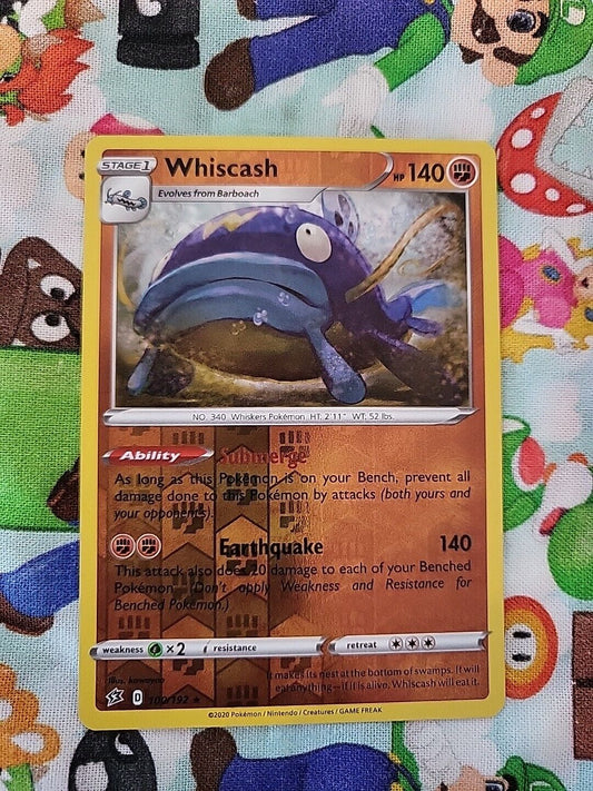 Whiscash Pokémon TCG Rebel Clash 100/192 Reverse Holo Rare NM