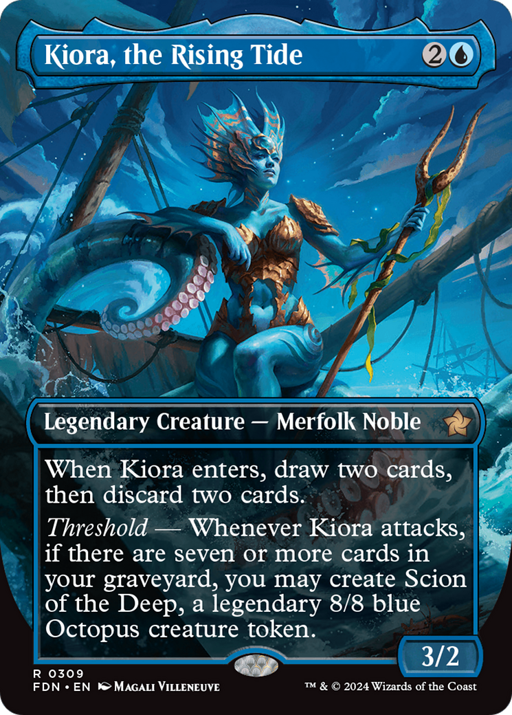 Kiora, the Rising Tide (FDN-309) - Foundations (Borderless) Foil