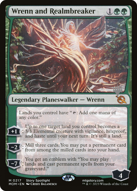 Wrenn and Realmbreaker (PPMOM-217P) - March of the Machine Promos Foil
