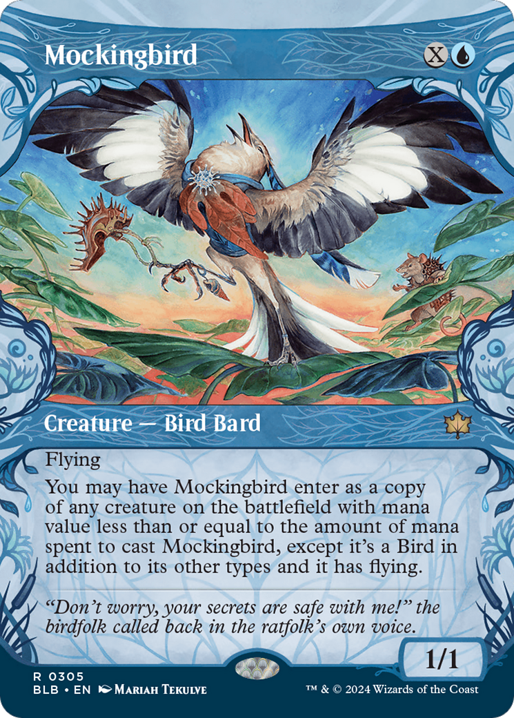 Mockingbird (BLB-305) - Bloomburrow: (Showcase) Foil
