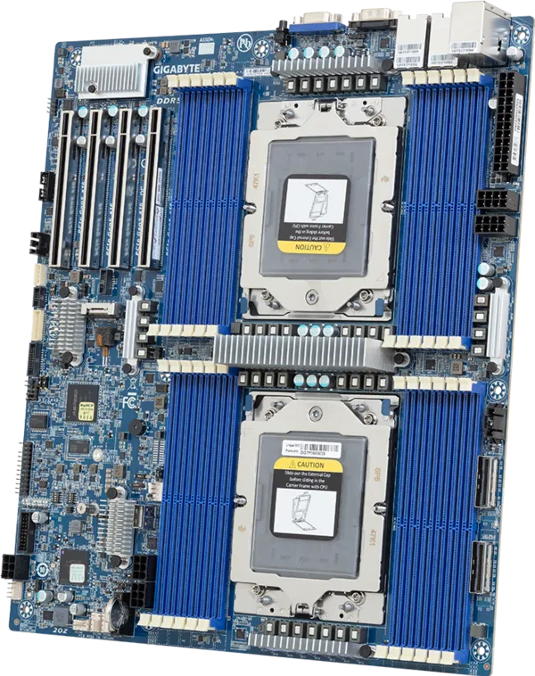 Gigabyte MB MZ73-LM0 SoC AMD EPYC9004 LGA6096 DDR5 E-ATX Like Brown Box