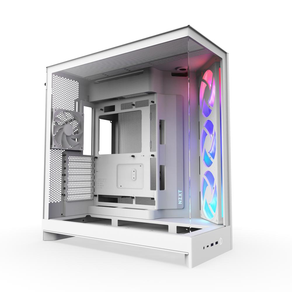NZXT CM-H92FW-R1 H9 FLOW RGB Mid Tower Clear TG White