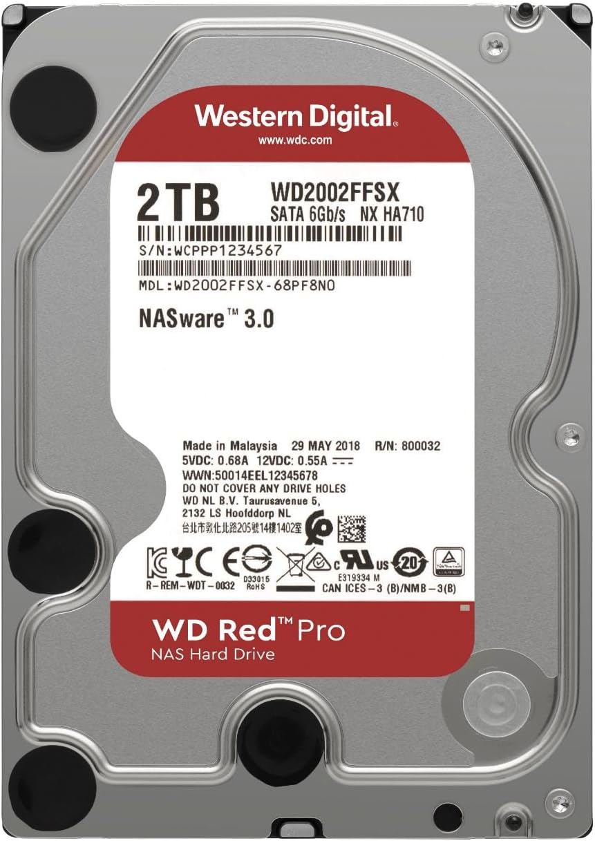 Western Digital HDD WD2002FFSX 2TB SATA 7200RPM 64MB Cache 3.5 RED PRO NAS